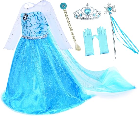 Party Chili Princess Costumes Birthday Party Dress Up for Little Girls with Accessories