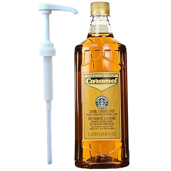Starbucks Authentic Flavoring Syrup for Coffee and Tea with White Pump Caramel, 33.8 Fl Oz Pack of 1