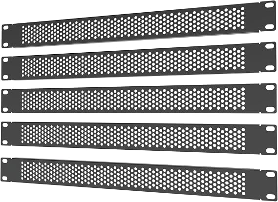 5 Pack 1U Venting Blank Panel - Steel Blank Rack Mount Panel
