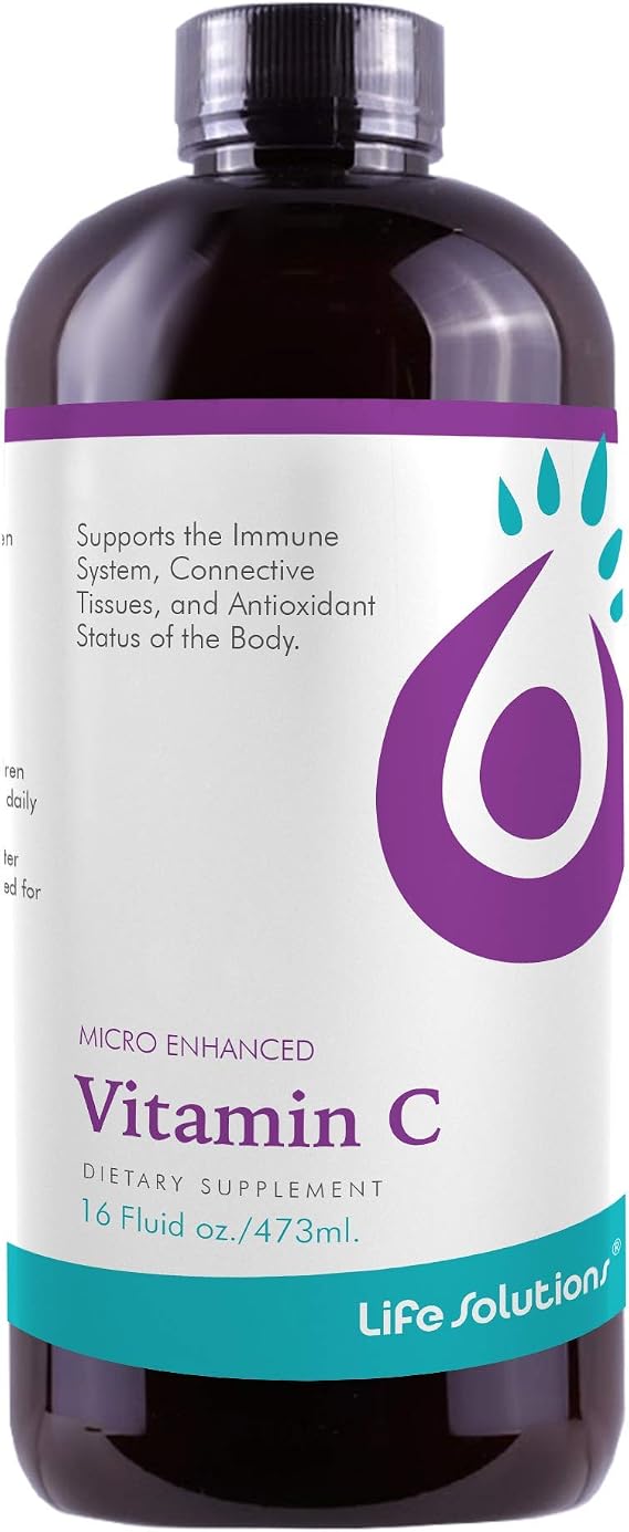 Life Solutions Liquid Vitamin C 1000mg with Bioflavonoids - High Absorption Vitamin C Supplement - Enhanced Immune Support and Antioxidant Protection 16 floz