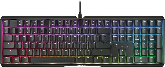MX 3.1, Wired Mechanical Gaming Keyboard, Durable Aluminum Housing, RGB Lighting, Integrated Damping Mechanisms, USB-A, MX2A Silent RED Switches, Black