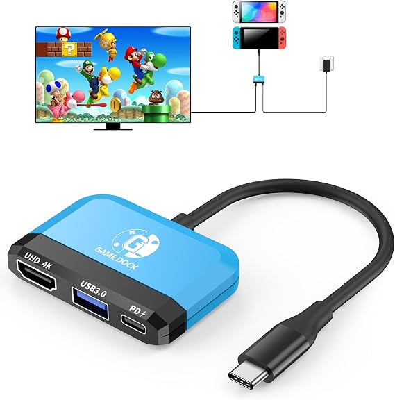 Switch Dock for Nintendo Switch 2/Switch/OLED, 3-in-1 Portable TV Dock with 4K@60Hz HDMI USB 3.0 Port USB C PD 100W Charging,Mini Travel Dock Replacement for Switch Docking Station