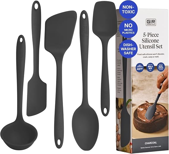 GIR: 5-Piece Silicone Essentials Kitchen Utensils Set Charcoal