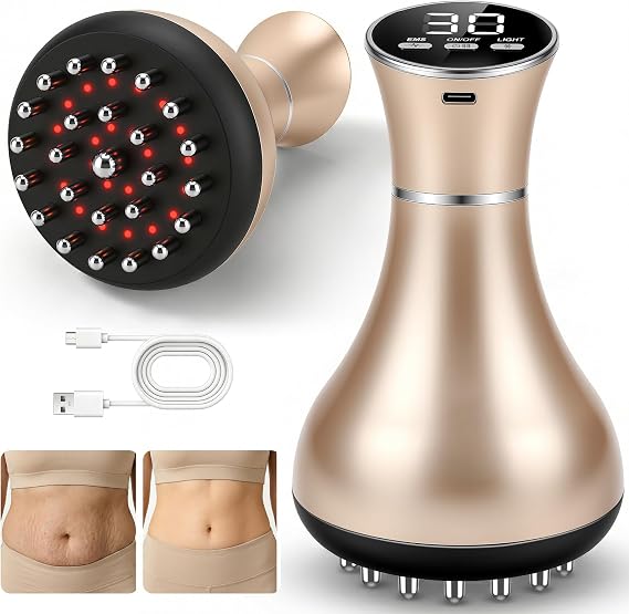 Lymphatic Drainage Massager,Anti-Cellulite Massager for Body,Reduce Stretch Marks & Cellulite,Handheld Massage Tools,for Legs,Arms & Belly, Body Sculpting Machine with Heat & Vibration