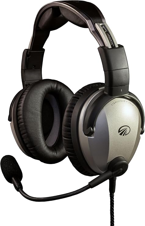 LIGHTSPEED Zulu 3 Premium ANR Aviation Headset with Noise Cancelling and Bluetooth (Panel Power 6-Pin Plug)