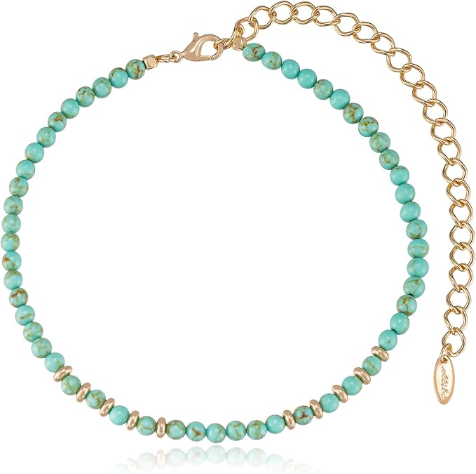 Ettika Still Surprise You Turquoise and Gold Choker Necklace