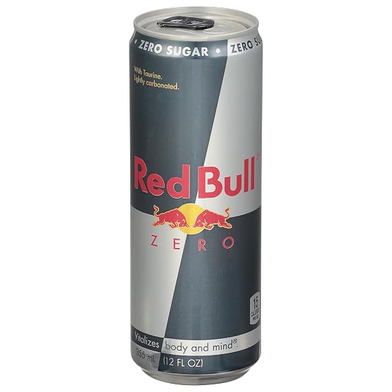 Red Bull Zero Energy Drink | contains caffeine, taurine, B-vitamins, sweeteners, and water, 12 fl oz, can