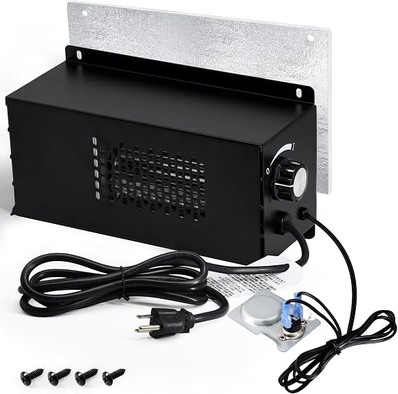 Hiorucet PBAR-2427 Blower Kits for Pleasant Hearth Vent Free Stove or Wood Burning Stoves, GHP Group VFS2-PH30DT VFS2-PH20DT VFS-PH20DT, Speed Variable PBAR-2427 Blower Fan with Magnetic Thermostat.