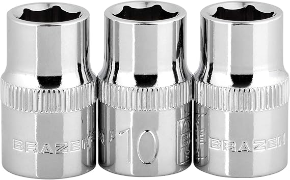 BRAZEN 10mm Socket Three Pack (3/8" Drive, 6pt, Shallow)