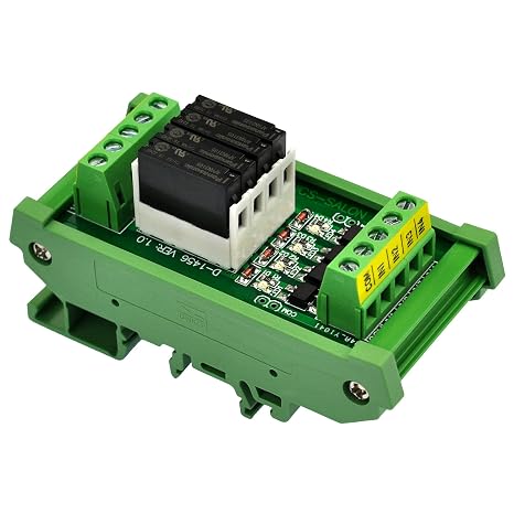 DIN Rail Mount AC/DC 5V 12V 24V SPST-NO 5Amp Power Relay Module (AC/DC 5V, 4 Channels)