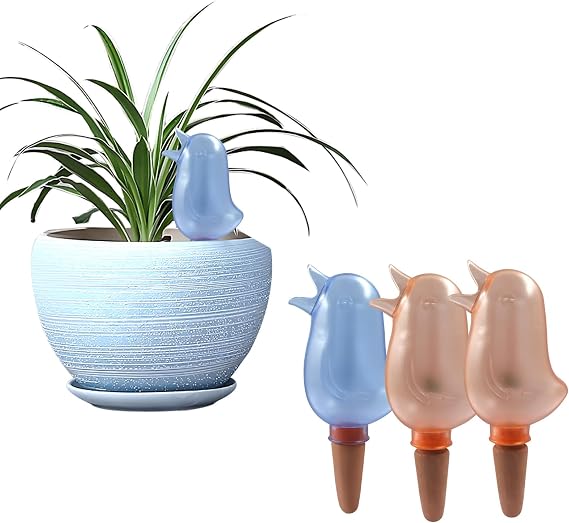 4 Pack Self Watering Spikes, Blue & Orange