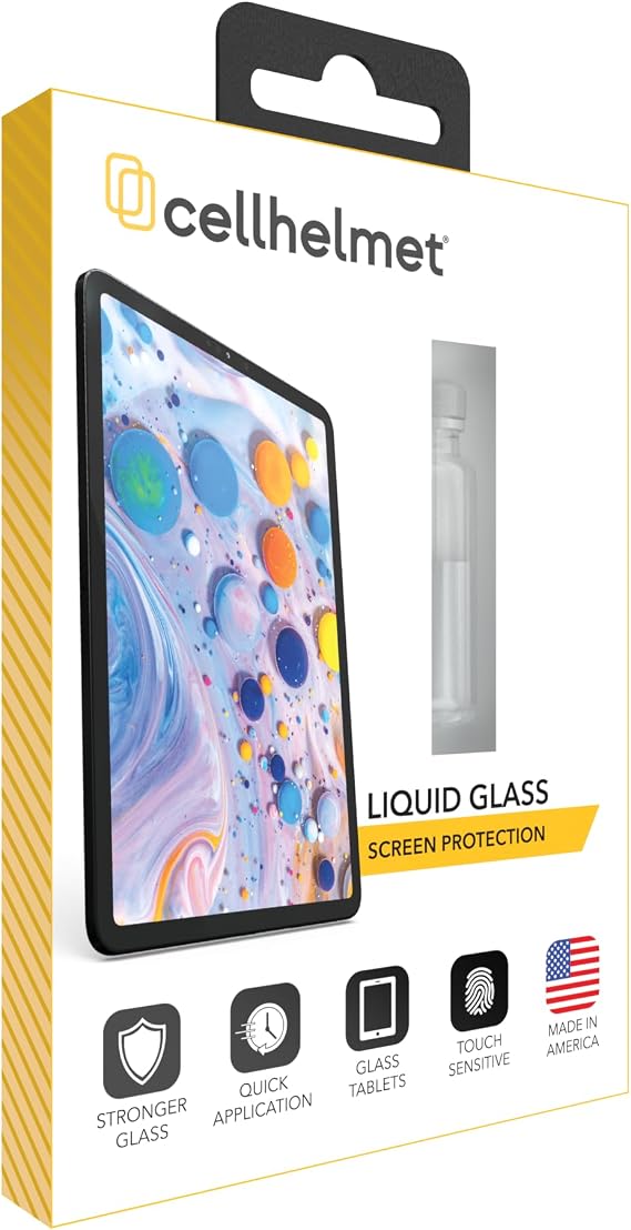 cellhelmet Liquid Glass Wipe On Nano Screen Protector | Universal Screen Protector for 4 Phones or 1 Tablet | Scratch and Shatter Protection | Made in USA