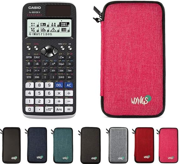 CALCUSO economy pack: Casio FX 991 DE X ClassWiz Technical Scientific Calculator + WYNGS Protective Case Pink