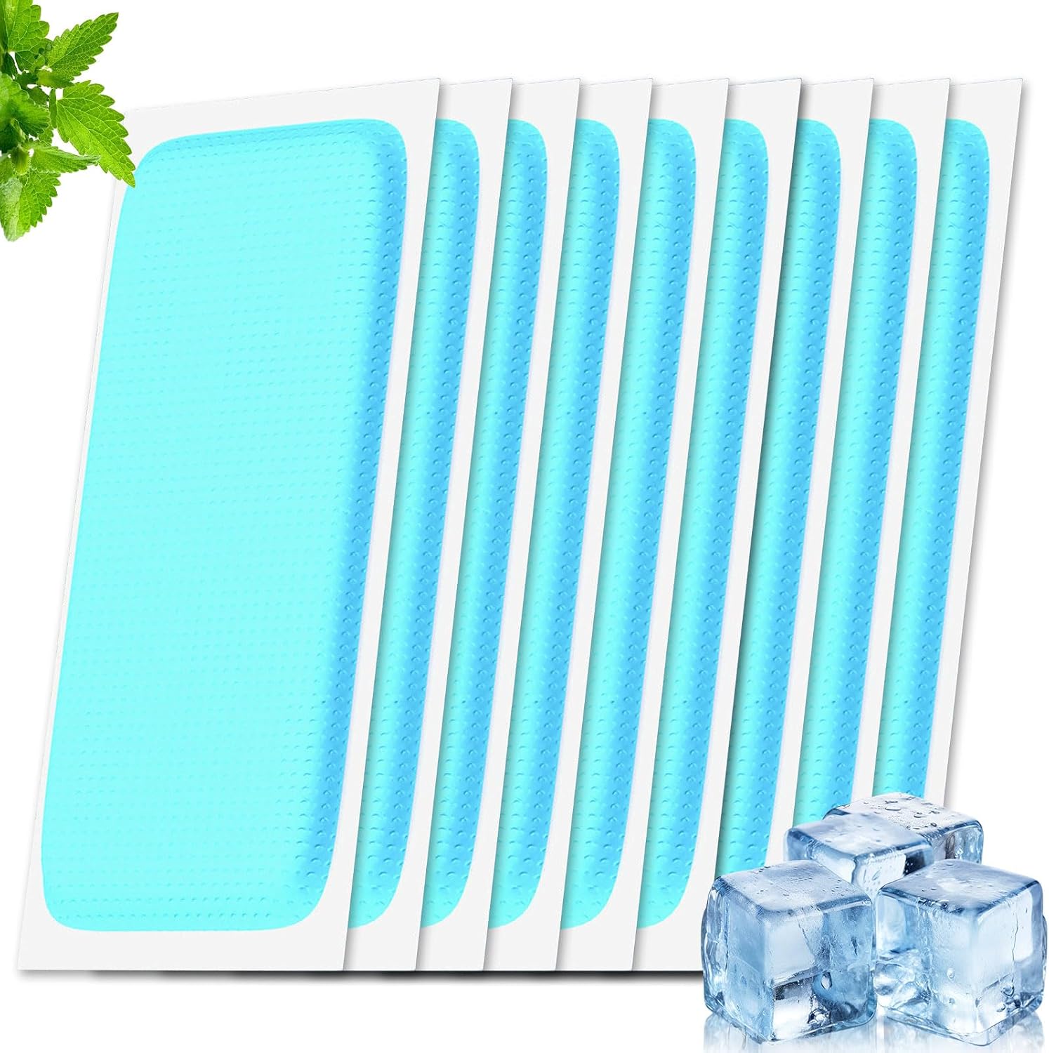 SSKHE Cooling Patch & Cold Sore - 10 Pads, Multi-Use Cooling Effect Gel Patch Alternative to Ice Packs for Children and Adults