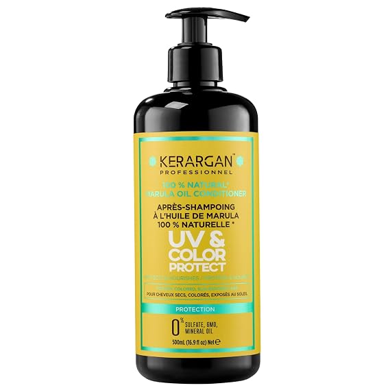 KERARGAN - UV & Color Protective Conditioner with Marula Oil for Dry and Colored Hair - Detangles, Hydrates, Strengthens - Sulfate-Free, GMO-Free, Mineral Oil-Free - 16.9 Fl oz