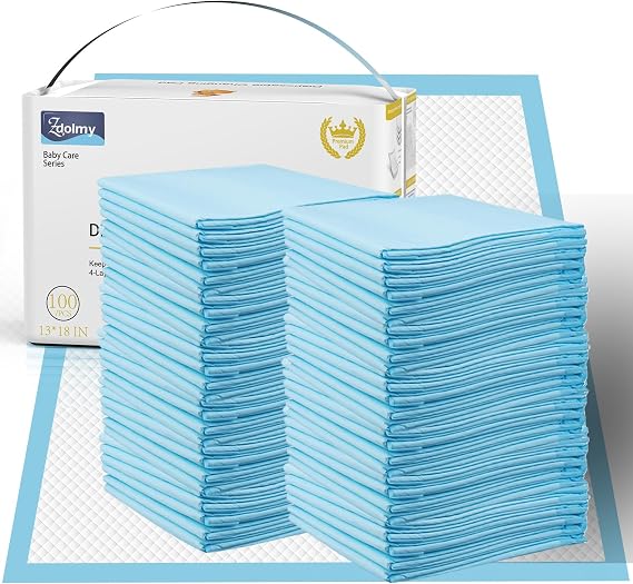 100 Pcs Disposable Baby Diaper Changing Pads Thick Absorbent Incontinence Breathable Waterproof Soft Non-woven Underpad 13X18 Inch Extra Thick