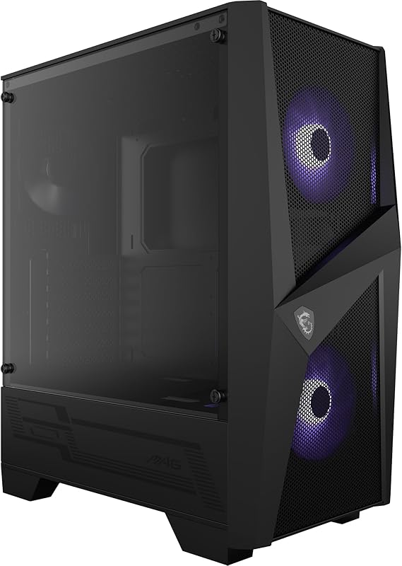 MSI Mag Forge 100M, Tempered Glass, 2X Rgb Fan, 1X 120Mm Fan Atx Gaming Computer Case