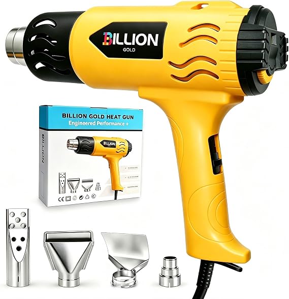1800W Heat Gun, 100F to 1200F Heat Shrink Gun with 4 Nozzles