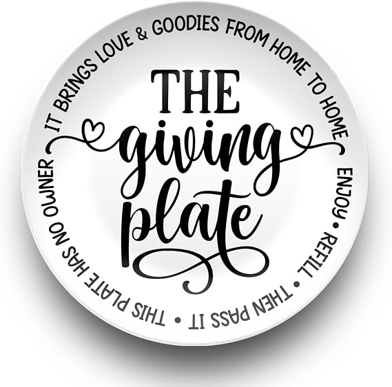 Giving Plate, Unbreakable Medical-Grade Polymer, 10 Inch, Dishwasher Safe, Microwave Safe, Recyclable, Gift Sharing Platter