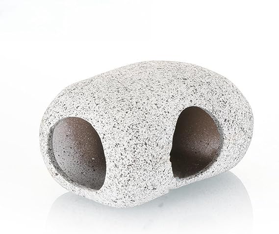 Stackable Aquarium Decoration Rock Caves Hideaway for Shrimp Cichlid Hiding Breeding Spawning Ceramic Fish Tank Hideout Cave Stone Ornaments (L)