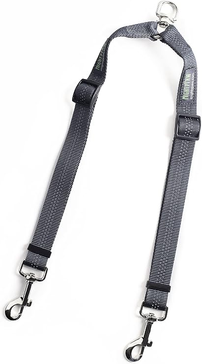 Mighty Paw Double Dog Leash - Double Leash for Two Dogs No Tangle Design. Split Lead for 2 Pets. Adjustable to Fit All Sized Breeds. Reflective Dual Pet Lead Splitter for People with 2 Pups