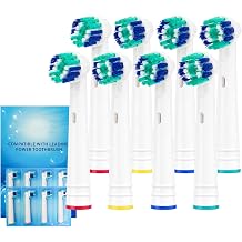 8PCS Round Electric Toothbrush Head, Oral-B Round Replacement Electric Toothbrush Heads, Suitable for Most Braun Oral-B Electric Toothbrushes, Effective Deep Oral Cleaning and Plaque Removal(White)