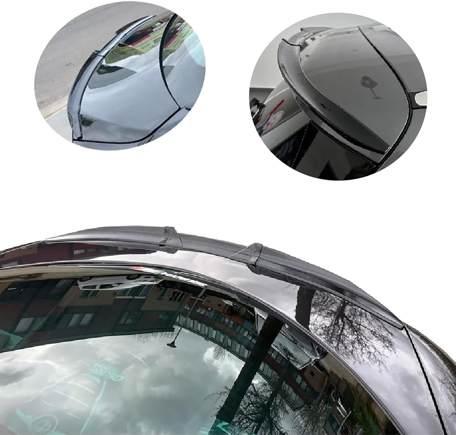 Compatible with Toyota Levin EA1 2021-2024, 3-Pcs Car Sedan Trunk Stick-On Spoiler, Rear wing ABS Accessories Body Kit,Glossy Black