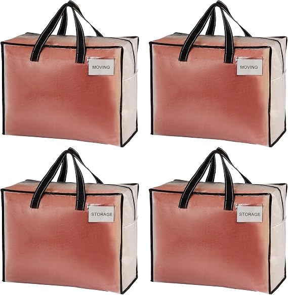 VENO Heavy Duty Moving Bags, Storage Bags, 13 Gallon, Clear, 4 Pack