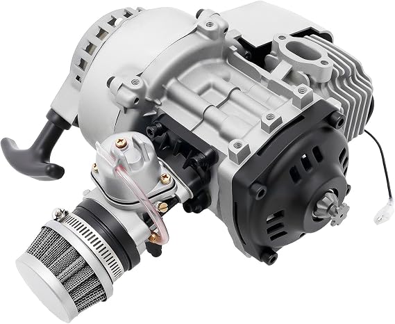 2 Stroke Engine Motor 49CC Pull Start Mini Moto Engine Motor Kit for Pocket Bike Mini Dirt Bike ATV Scooter (47/49 CC 2-Stroke Engine)