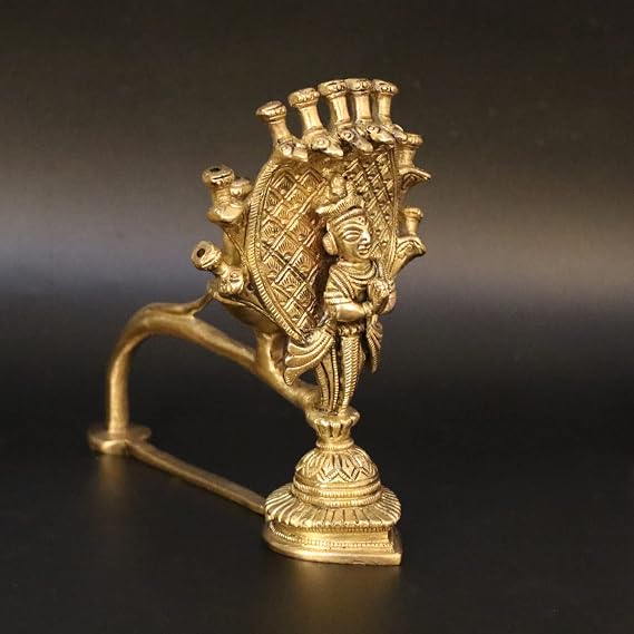 Artavrko Brass Sheshnaag Aarti Incense Burner and Naag Devta Snake Jyoti Deepak Oil Lamp Diwali Gift Tealight Loban Holder Aarti for Home Office Temple God Puja 6 Inch