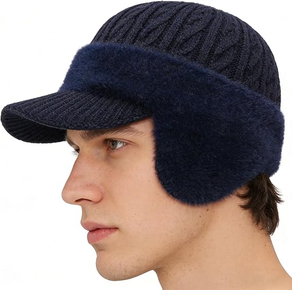 Hat with Ear Flaps - Breathable Knitted Soft Warm Hat - Women, for Party, Holiday, Autumn, Year, Daily, Indoor, Outdoor, Thanksgiving, Birthday, Offices, Home, Party