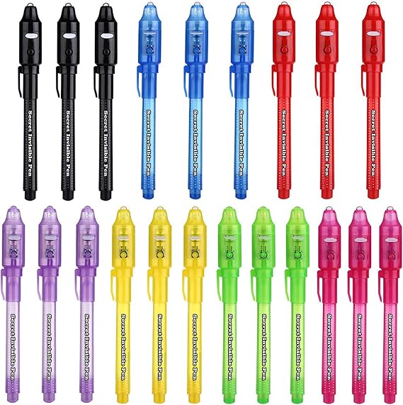 SCStyle Invisible Ink Pen 31Pcs with UV Light Magic Marker for Secret Messages, Writing Information for Birthdays, Easter, Halloween, for Students