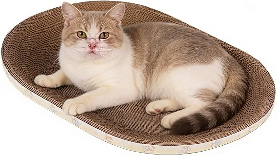Cat Scratcher Cardboard Funny Corrugated Oval Furniture Protector