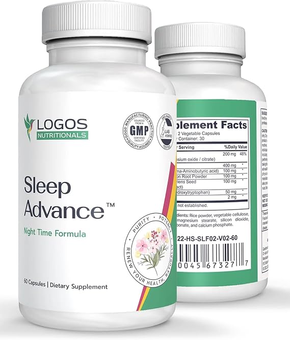 Sleep Advance - Restful Sleep Formula - 60 Capsules - Natural Sleep Aid with Magnesium, Melatonin, L-Theanine & More - Non-Addictive, Stress Relief Formula for Deep Sleep