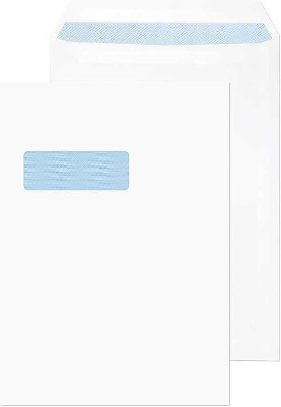 Blake Purely Everyday C4 324 x 229 mm 90 gsm Self Seal Pocket Window Envelopes (12892/50 PR) White - Pack of 50