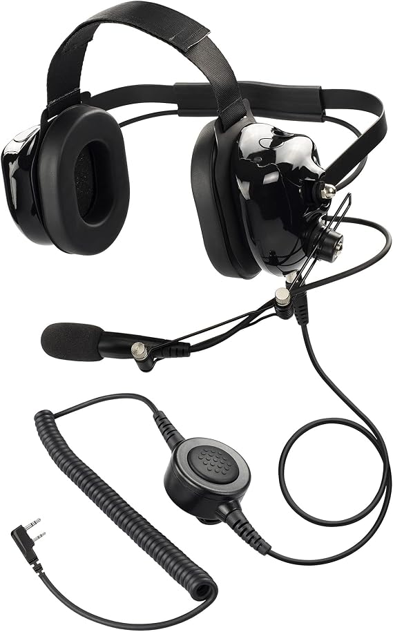 BHDH50PTT-BK-K2 Noise Cancelling Headset Compatible with BaoFeng BTECH UV-5R UV-5RA UV-5RE UV-5R3 BF-F8HP UV-82HP Kenwood 2-PIN 2 Pin Radios NX-1200 NX-1300 NX-P1200 NX-P1300 NX-3220 NX-3320