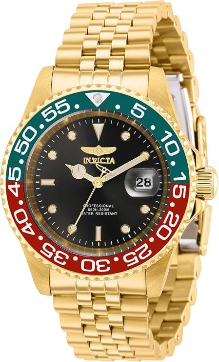 Invicta Pro Diver 36041 Men's Watch - Quartz Movement - Stainless Steel with Black Dial - 40 mm