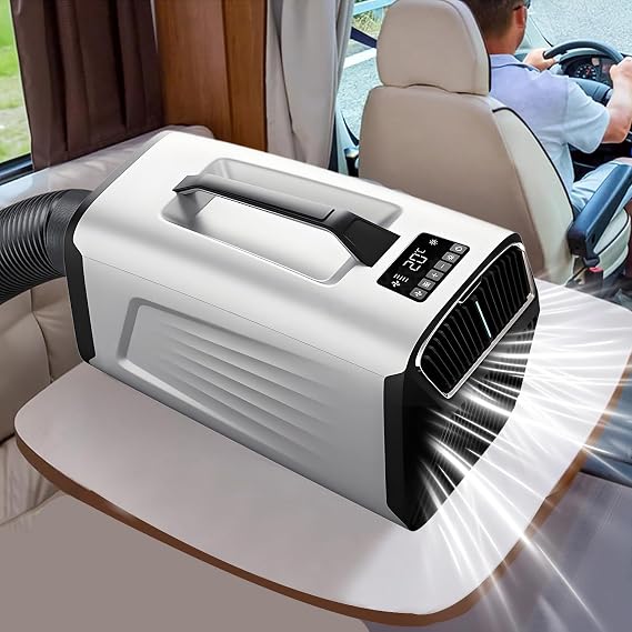Portable Camping Air Conditioner - 6000 BTU 4-in-1 Unit with Remote Control, Cooling, Fan, Dehumidifier, Sleep Mode - 3 Speed Touch Panel for Tent or Home Use