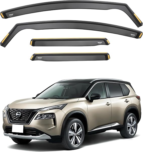 ISPEED Wind Deflectors for NISSAN X-TRAIL T33 MK4 2021-2026 5 Door SUV 4pc Set - Keep Your Car Ventilated In Rain - Reduce Wind Turbulence - Tinted In-Channel Type