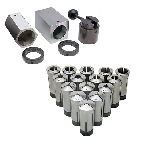 1/8-1" Precision 15 Piece 5C Fractional Collet Set & 5 Pc. Collet Block Set