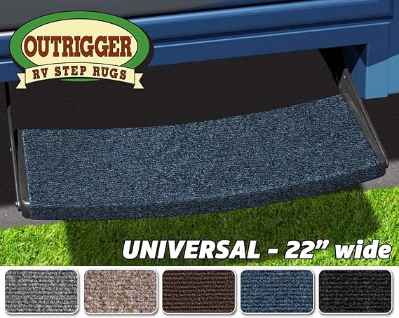 Prest-O-Fit 2-0392 Outrigger Universal RV Step Rug 22 in. Wide - Atlantic Blue