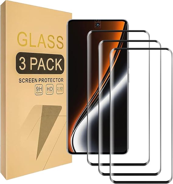 (3 Pack) Compatible with Realme Narzo 80 Pro 5G /Realme 14 Pro 5G Screen Protector Tempered Glass，Case Friendly [9H Hardness] [High definition Anti Scratch]