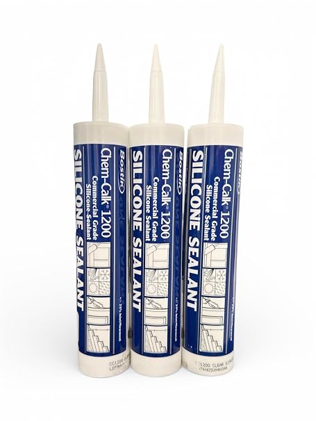 Bostik Chem-Calk 1200 Commercial Grade Silicone Sealant Clear 10.1 oz (3-Pack)