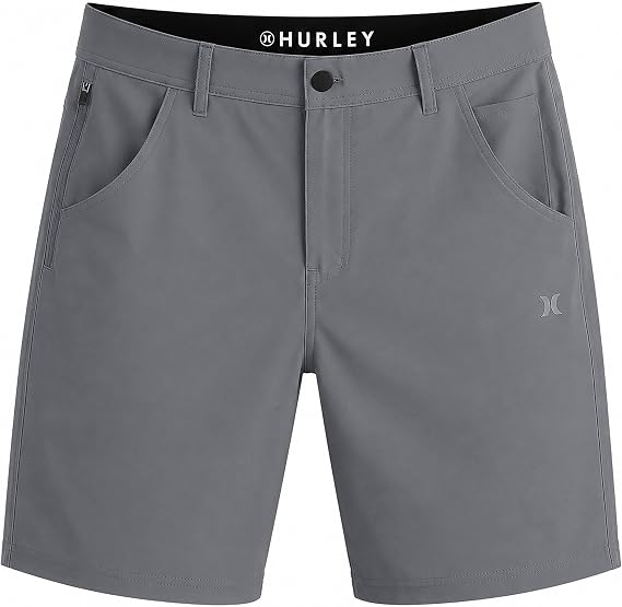 Hurley Trek Hybrid Mens Shorts, Lightweight Quick Shorts for Men - Grey 34
