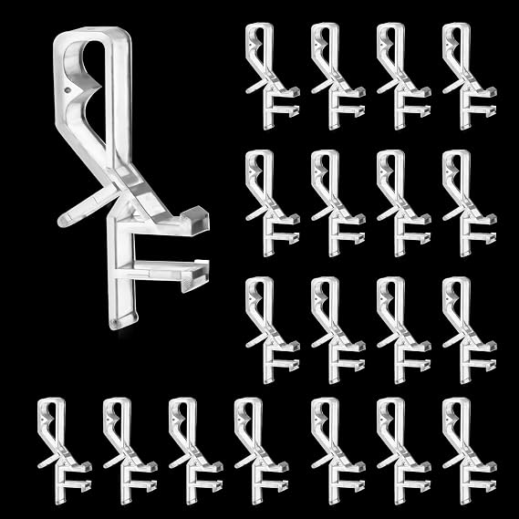20 Pcs Hidden Channel Valance Clips for Blinds, 1-7/8Inch Clear Blind Clips for Valance, Blind Valance Clips Replacement with a Groove 