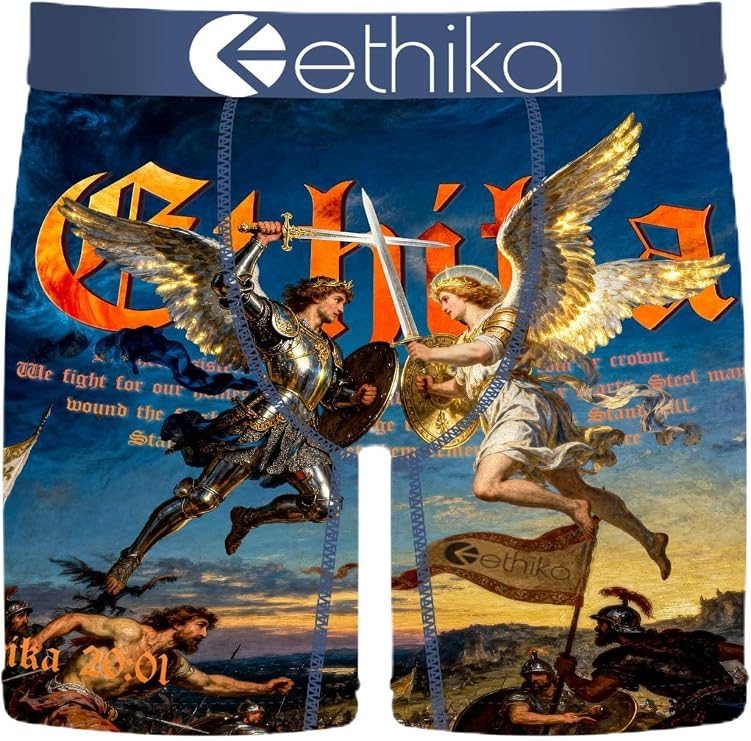 Ethika Men's Mid Boxer Brief, Extended Length, 4-Way Stretch - Book Of Ethika