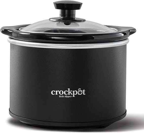 Crock-Pot 1.5-Quart Slow Cooker, Personal-Size Slow Cooker for Dips, Sauces, Appetizers, Meals, Removable Dishwasher-Safe Stoneware, Black