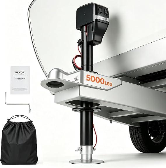 VEVOR Electric Trailer Jack, Power Tongue Jack Weight Capacity 4000 lbs, 9.84"-33.85" Electric Tongue Jack with Waterproof Cover for Lifting RV Trailer, Horse Trailer, Utility Trailer, Yacht Trailer