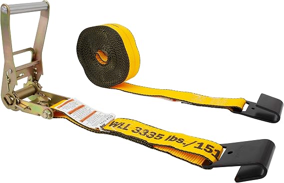 Mytee Products Kinedyne 2" x 27' Ratchet Tie Down Straps with Flat Hook