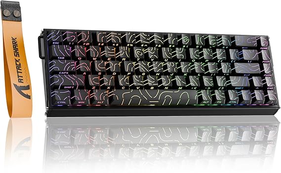 ATTACK SHARK X68MAX HE Wired RT RGB Mechanical Gaming Keyboard-BlackContour | Full Aluminum CNC,8K Polling,0.005mm Accuracy,256K Scan,Hall Effect Magnetic Switch,Creamy TKL,NKRO,Driver for PC Mac Gamer